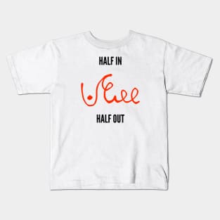 half in half out shorthand black and red Kids T-Shirt